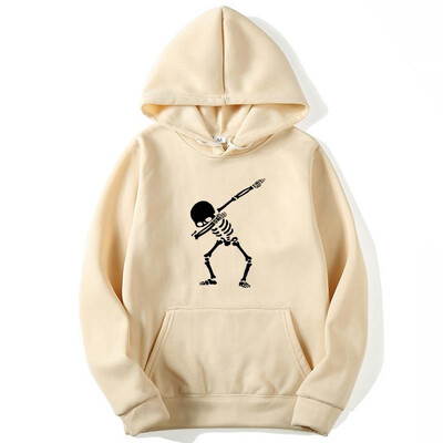 Ανδρικά φούτερ με κουκούλα μόδας 2024 Funny Skull Man Εκτύπωση ανάμεικτου βαμβακιού Άνοιξη φθινόπωρο ανδρικά Casual Hip Hop Hoodies Ανδρικά φούτερ