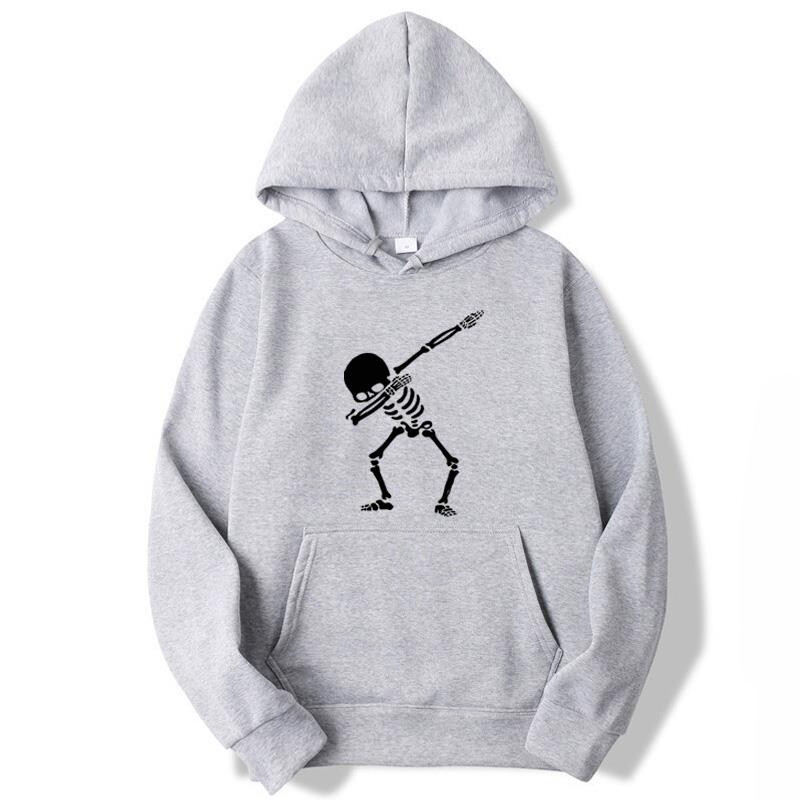 2024 Hanorace pentru bărbați de marca de modă Funny Skull Man imprimare amestec de bumbac, primăvară, toamnă, casual, hip hop, hanorace, pentru bărbați