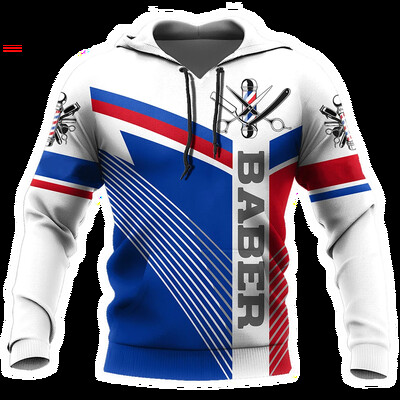 Vicces Borbély Design Grafikus pulóverek Divat Professzionális kapucnis pulóver Férfi Ruhák Új pulóverek és pulóverek Alkalmi alkalmi felsők