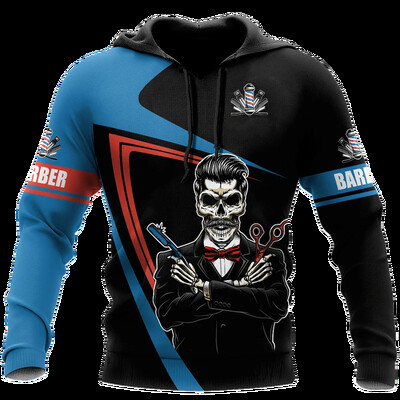 Vicces Borbély Design Grafikus pulóverek Divat Professzionális kapucnis pulóver Férfi Ruhák Új pulóverek és pulóverek Alkalmi alkalmi felsők