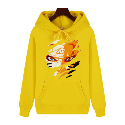 Uzumaki Naruto radošā apdruka rudens/ziemas ērta, mīksta, biezāka vīriešu augstas kvalitātes ikdienas modes silta ielas kapuce