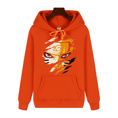 Uzumaki Naruto radošā apdruka rudens/ziemas ērta, mīksta, biezāka vīriešu augstas kvalitātes ikdienas modes silta ielas kapuce