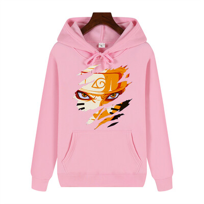 Uzumaki Naruto radošā apdruka rudens/ziemas ērta, mīksta, biezāka vīriešu augstas kvalitātes ikdienas modes silta ielas kapuce