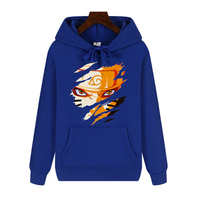 Uzumaki Naruto radošā apdruka rudens/ziemas ērta, mīksta, biezāka vīriešu augstas kvalitātes ikdienas modes silta ielas kapuce