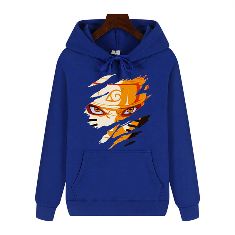 Uzumaki Naruto radošā apdruka rudens/ziemas ērta, mīksta, biezāka vīriešu augstas kvalitātes ikdienas modes silta ielas kapuce