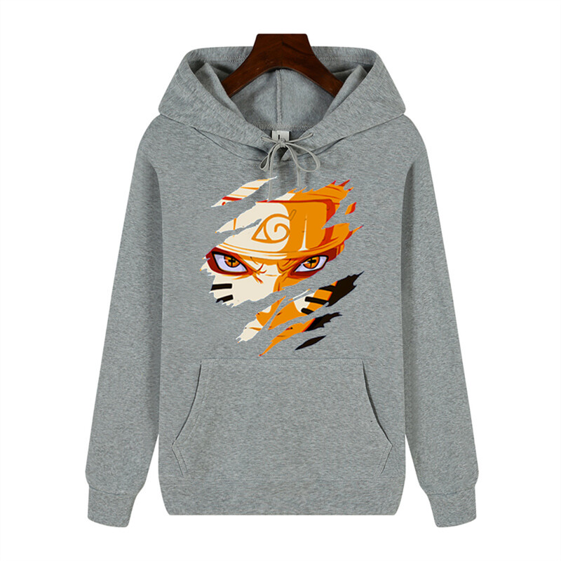 Uzumaki Naruto radošā apdruka rudens/ziemas ērta, mīksta, biezāka vīriešu augstas kvalitātes ikdienas modes silta ielas kapuce