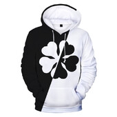 Hot Black Clover 3D Print Hoodie Vīriešu/sieviešu Unisex Harajuku Forši džemperi Zēniem/meitenēm Anime Asta Liela izmēra džemperis