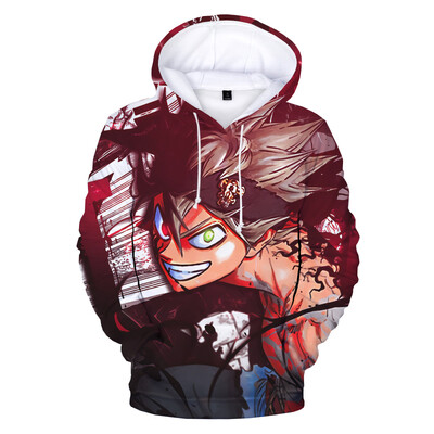 Hot Black Clover 3D Print Hoodie Vīriešu/sieviešu Unisex Harajuku Forši džemperi Zēniem/meitenēm Anime Asta Liela izmēra džemperis