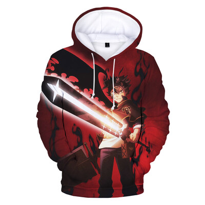 Hot Black Clover 3D Print Hoodie Vīriešu/sieviešu Unisex Harajuku Forši džemperi Zēniem/meitenēm Anime Asta Liela izmēra džemperis