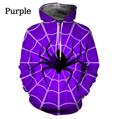 Hanorace clasice cu imprimare artistică 3D pentru bărbați și femei, imprimare grafică cu păianjen personalizat, îmbrăcăminte de stradă hip hop, cupluri, pulovere