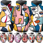 Absztrakt művészet 3D nyomtatás kapucnis pulóver divat hip-hop férfi és női alkalmi pulóver kapucnis férfi ruhák felsők pulóverek kapucnis ruházat