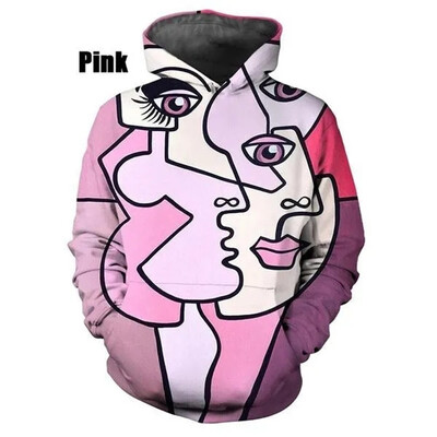 Absztrakt művészet 3D nyomtatás kapucnis pulóver divat hip-hop férfi és női alkalmi pulóver kapucnis férfi ruhák felsők pulóverek kapucnis ruházat