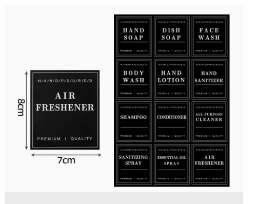 Οικιακή λοσιόν Διανομέας σαπουνιού Ετικέτες Αυτοκόλλητα Kitc μπάνιου