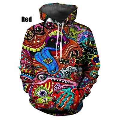 Τρισδιάστατη εκτύπωση Psychedelic Artwork Hoodies για άντρες Μόδα Trippy πουλόβερ Φούτερ Φούτερ Ανδρικά μπλουζάκια με κουκούλα