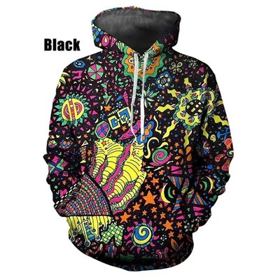 Τρισδιάστατη εκτύπωση Psychedelic Artwork Hoodies για άντρες Μόδα Trippy πουλόβερ Φούτερ Φούτερ Ανδρικά μπλουζάκια με κουκούλα