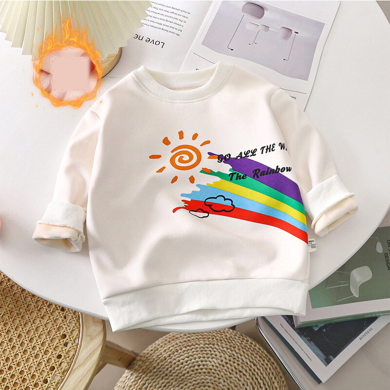 Vaikiški drabužiai Vaikiški megztiniai 2024 m. rudens stori marškinėliai ilgomis rankovėmis berniukams ir mergaitėms Vienviečiai palaidinukai kūdikiams ir mažiems vaikams Kūdikių megztinis