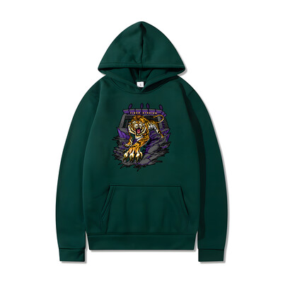 West Coast Hip Hop Vintage High Street Style Cartoon Tiger Print Hoodie Bărbați Femei Primăvară Toamnă Bumbac Îmbrăcăminte cu glugă supradimensionată