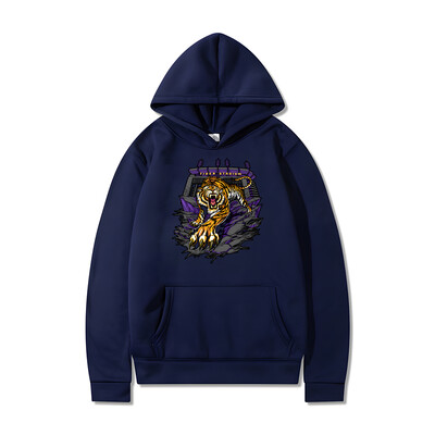 West Coast Hip Hop Vintage High Street Style Cartoon Tiger Print Hoodie Bărbați Femei Primăvară Toamnă Bumbac Îmbrăcăminte cu glugă supradimensionată