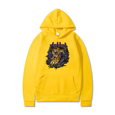 West Coast Hip Hop Vintage High Street Style Cartoon Tiger Print Hoodie Bărbați Femei Primăvară Toamnă Bumbac Îmbrăcăminte cu glugă supradimensionată