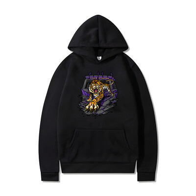 West Coast Hip Hop Vintage High Street Style Cartoon Tiger Print Hoodie Bărbați Femei Primăvară Toamnă Bumbac Îmbrăcăminte cu glugă supradimensionată