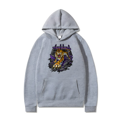 West Coast Hip Hop Vintage High Street Style Cartoon Tiger Print Hoodie Bărbați Femei Primăvară Toamnă Bumbac Îmbrăcăminte cu glugă supradimensionată