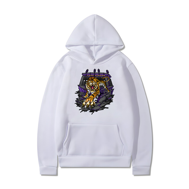 West Coast Hip Hop Vintage High Street Style Cartoon Tiger Print Hoodie Bărbați Femei Primăvară Toamnă Bumbac Îmbrăcăminte cu glugă supradimensionată