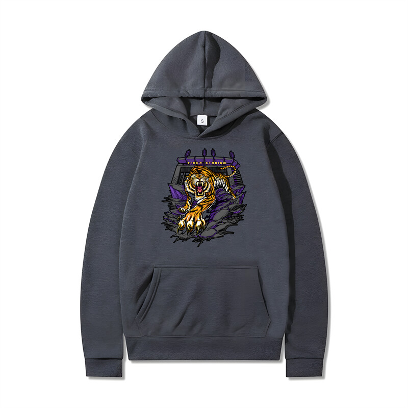 West Coast Hip Hop Vintage High Street Style Cartoon Tiger Print Hoodie Bărbați Femei Primăvară Toamnă Bumbac Îmbrăcăminte cu glugă supradimensionată