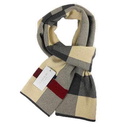 Dizaineris Gamintojas Vyriškas kašmyro languotas šalikas Šiltas kaklaskaras, klasikinis tinklelis, vyriškas verslo kaklaskarės, apvyniojimas madingos vyriškos bufandos skaros