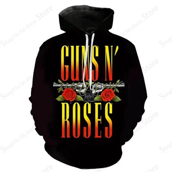 Рок група Guns N Roses 3d принт суичър с качулка Мъжки дамски модни суичъри с качулка Палта за момчета Дамски потници Мъжки анцузи Нови судадери