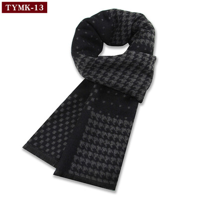 Πολυτελές κασκόλ Άνδρας Χειμωνιάτικο ζεστό μάλλινο κασκόλ για άντρες Κασμίρ Μεταξωτά μαντήλια Casual καρό επαγγελματικά Αντρικά μακριά σάλια πασμίνας Σιγαστήρα