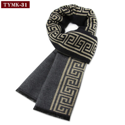 Πολυτελές κασκόλ Άνδρας Χειμωνιάτικο ζεστό μάλλινο κασκόλ για άντρες Κασμίρ Μεταξωτά μαντήλια Casual καρό επαγγελματικά Αντρικά μακριά σάλια πασμίνας Σιγαστήρα