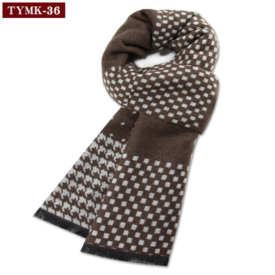 Πολυτελές κασκόλ Άνδρας Χειμωνιάτικο ζεστό μάλλινο κασκόλ για άντρες Κασμίρ Μεταξωτά μαντήλια Casual καρό επαγγελματικά Αντρικά μακριά σάλια πασμίνας Σιγαστήρα