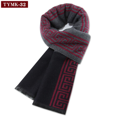 Πολυτελές κασκόλ Άνδρας Χειμωνιάτικο ζεστό μάλλινο κασκόλ για άντρες Κασμίρ Μεταξωτά μαντήλια Casual καρό επαγγελματικά Αντρικά μακριά σάλια πασμίνας Σιγαστήρα