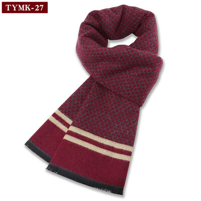 Πολυτελές κασκόλ Άνδρας Χειμωνιάτικο ζεστό μάλλινο κασκόλ για άντρες Κασμίρ Μεταξωτά μαντήλια Casual καρό επαγγελματικά Αντρικά μακριά σάλια πασμίνας Σιγαστήρα