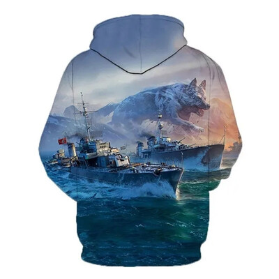 World of Warships Spēle Hoodie Vīriešu Pulovers 3D Drukāts Forša dizaina Hoodies Džemperis Sieviešu Apģērbs Harajuku Fashion y2k Hoody