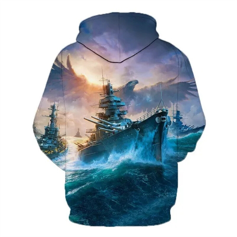 World of Warships Spēle Hoodie Vīriešu Pulovers 3D Drukāts Forša dizaina Hoodies Džemperis Sieviešu Apģērbs Harajuku Fashion y2k Hoody