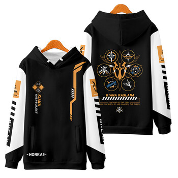 Honkai Impact 3 Kiana Kaslana Cosplay Hoodie Дамска мъжка мода Harajuku Суичър Хип-хоп Пуловер Яке Streetwear Палта