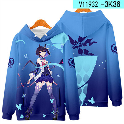 Honkai Impact 3 Kiana Kaslana Cosplay Hanoră Femei Bărbați Moda Harajuku Hanorac Hip Hop Pulover Jachetă Streetwear Paltoane