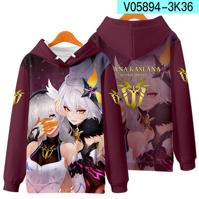 Honkai Impact 3 Kiana Kaslana Cosplay Hanoră Femei Bărbați Moda Harajuku Hanorac Hip Hop Pulover Jachetă Streetwear Paltoane