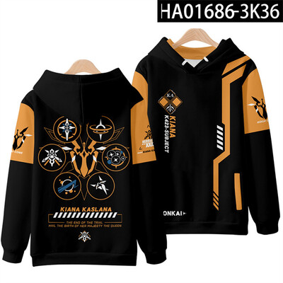 Honkai Impact 3 Kiana Kaslana Cosplay Hanoră Femei Bărbați Moda Harajuku Hanorac Hip Hop Pulover Jachetă Streetwear Paltoane