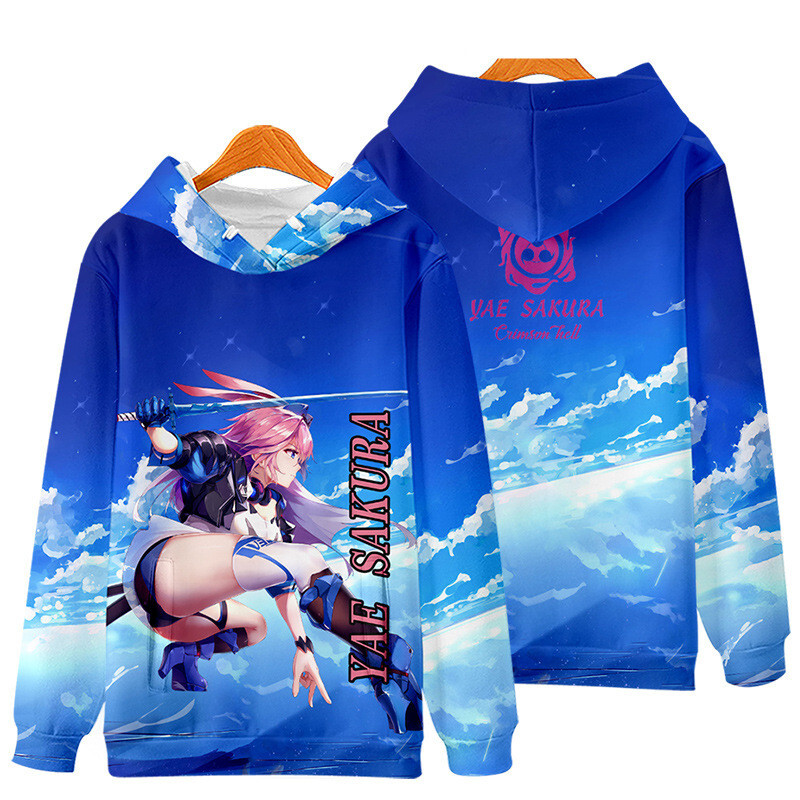 Honkai Impact 3 Kiana Kaslana Cosplay Hanoră Femei Bărbați Moda Harajuku Hanorac Hip Hop Pulover Jachetă Streetwear Paltoane