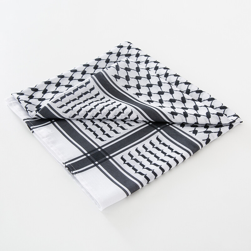 Κλασικό Palestine Black White Keffiyeh Square Print Ανδρικό μαντίλι Shemagh Κασκόλ Ισλάμ Αραβικά Κασκόλ στο λαιμό