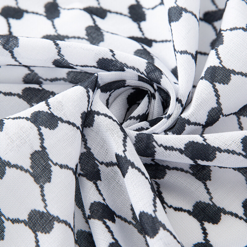 Κλασικό Palestine Black White Keffiyeh Square Print Ανδρικό μαντίλι Shemagh Κασκόλ Ισλάμ Αραβικά Κασκόλ στο λαιμό