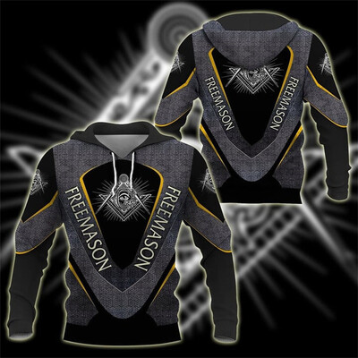 Hanorace masonice imprimate 3D pentru bărbați haine de modă punk francmasonerie hanorace grafice casual Streetwear femei pulovere Y2k