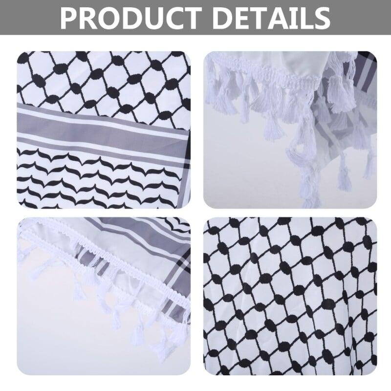 652F Eșarfă Shemagh Desert Keffiyeh Cap Gât Eșarfă Arab Wrap Cicuri Fular Unisex