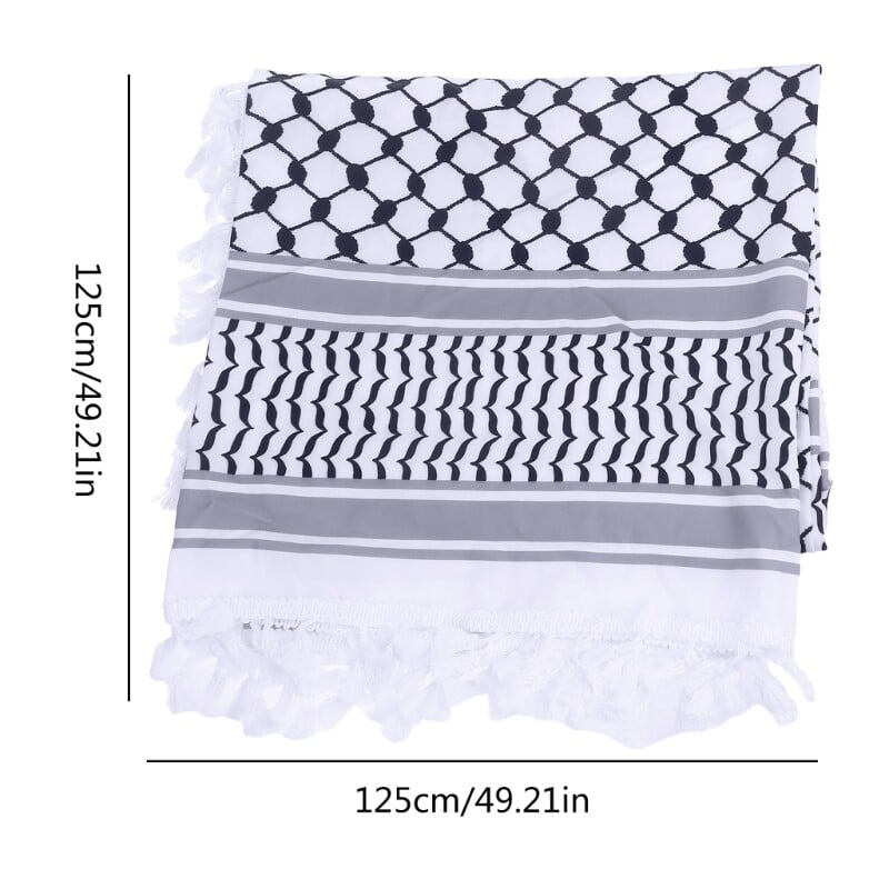 652F Eșarfă Shemagh Desert Keffiyeh Cap Gât Eșarfă Arab Wrap Cicuri Fular Unisex