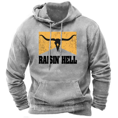 Ρετρό ανδρικό κουκούλα Yellowstone Park 3D τυπωμένο ανδρικό φούτερ με κουκούλα New Street Fashion Hip Hop Winter Super Large Ανδρικά ρούχα με κουκούλα