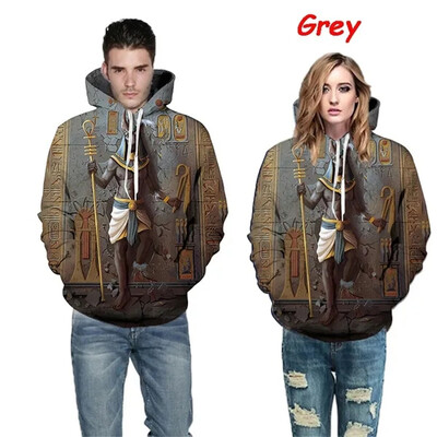 Egyiptomi Halott Isten Egyiptomi Szimbólum Fáraó Anubisz Jelmez Kapucnis Férfi Női 3D Nyomtatott Pulcsi Egyiptom Ruházat Pulóverek 2024 Új