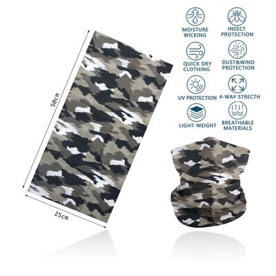 Kamuflažna bešavna bandana rukavica za vrat Traka za glavu za sportove na otvorenom Ribolov Planinarenje Balaclava Tube Marama Pokrivalo za glavu Maska za pokrivanje lica