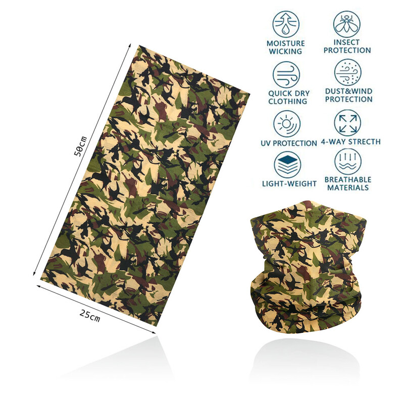 CM34-CM68 Maskovací potlačený kryt hlavy Bandana Taktická poľovnícka šatka na krk Bezšvová kukla pre mužov a ženy Trubicový kryt na tvár